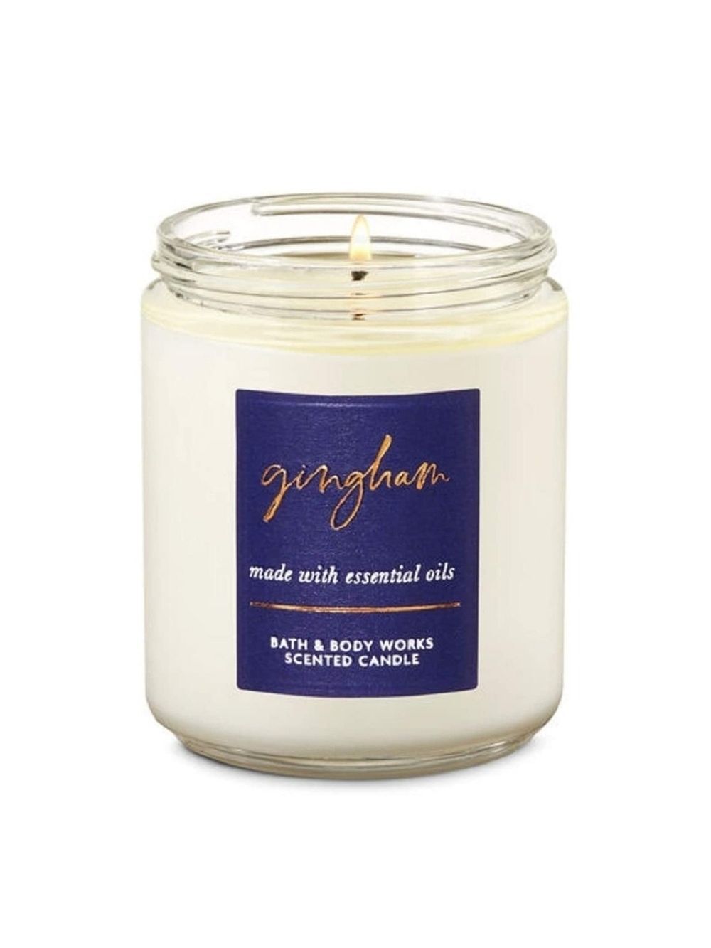 GINGHAM SINGLE WICK CANDLE